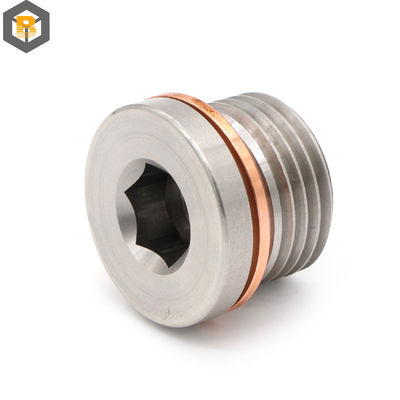 Aluminium CNC Drehverbindung Rundteile für Autoöl Abflussventil Stecker Messingstecker Teil