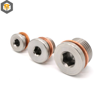 Aluminium CNC Drehverbindung Rundteile für Autoöl Abflussventil Stecker Messingstecker Teil