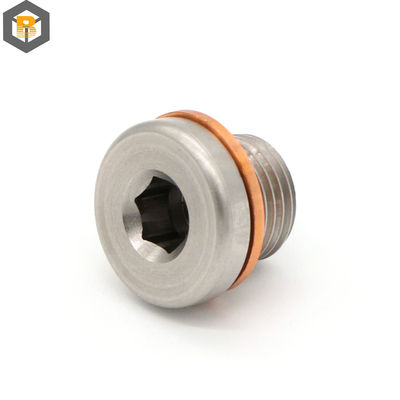 Aluminium CNC Drehverbindung Rundteile für Autoöl Abflussventil Stecker Messingstecker Teil