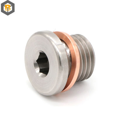 Aluminium CNC Drehverbindung Rundteile für Autoöl Abflussventil Stecker Messingstecker Teil