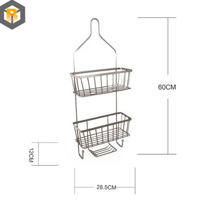 Dekoratives Bad Metall Dusche Caddy mit Haken und Shampoo Display Basket über Badewanne