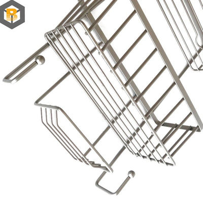 Dekoratives Bad Metall Dusche Caddy mit Haken und Shampoo Display Basket über Badewanne