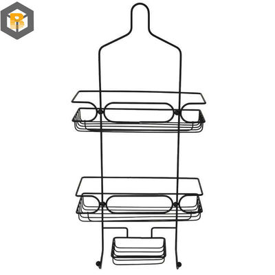 Custom 2D/3D/Zeichnung 2 Tier Metall Schwarz Badezimmer Korb Organisator für Duschwagen