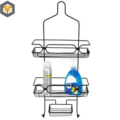 Custom 2D/3D/Zeichnung 2 Tier Metall Schwarz Badezimmer Korb Organisator für Duschwagen