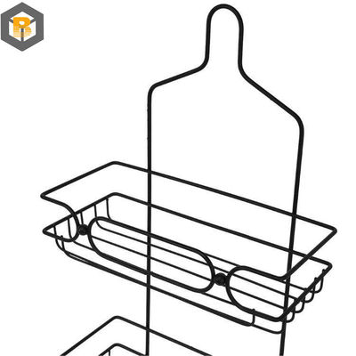 Custom 2D/3D/Zeichnung 2 Tier Metall Schwarz Badezimmer Korb Organisator für Duschwagen