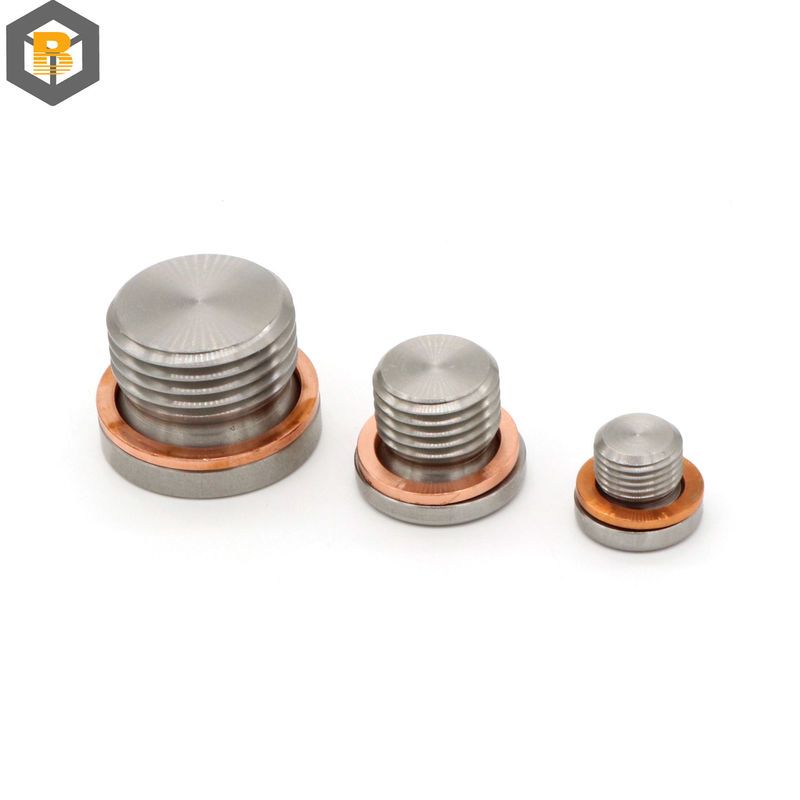 Aluminium CNC Drehverbindung Rundteile für Autoöl Abflussventil Stecker Messingstecker Teil